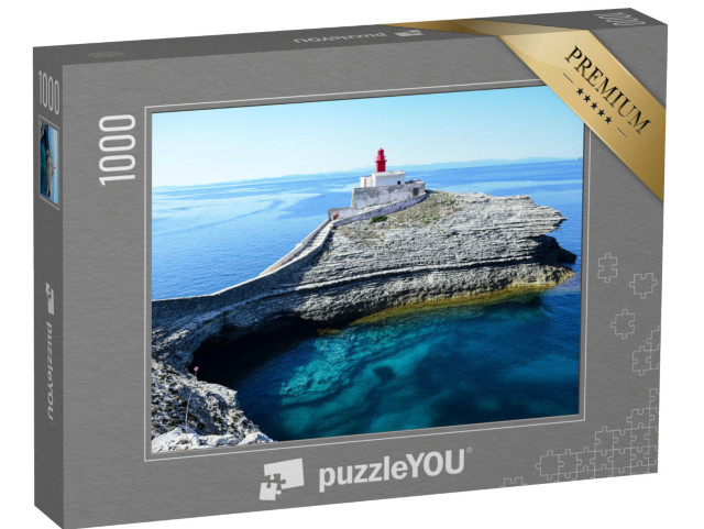 puzzle 1000 dílků „Maják Madonetta, Bonifacio, jižní část Korsiky, Francie“