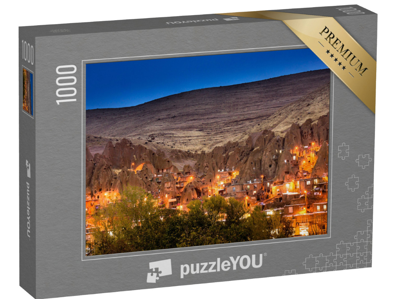 puzzle 1000 dílků „Vesnice Kandovan za soumraku, Východní Azarbajdžán, Írán“