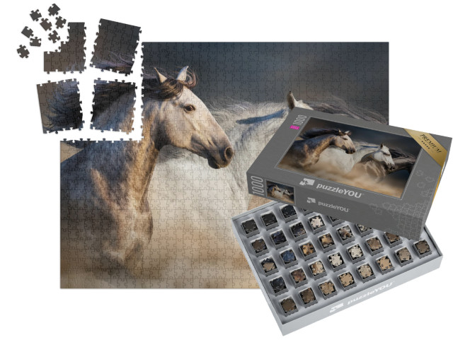 SMART SORTED® | Puzzle 1000 dílků „Koně cválající pouštním prachem“