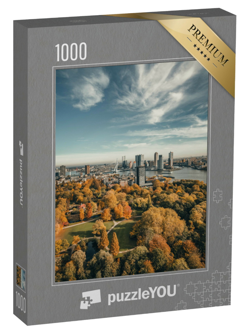 puzzle 1000 dílků „Panorama Rotterdamu, Nizozemsko“
