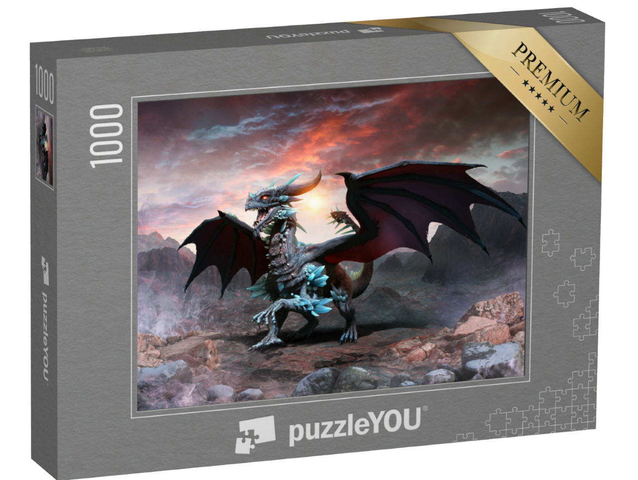 puzzle 1000 dílků „Modrý drak“