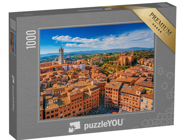 puzzle 1000 dílků „Siena s kopulí a katedrálou, Toskánsko, Itálie“
