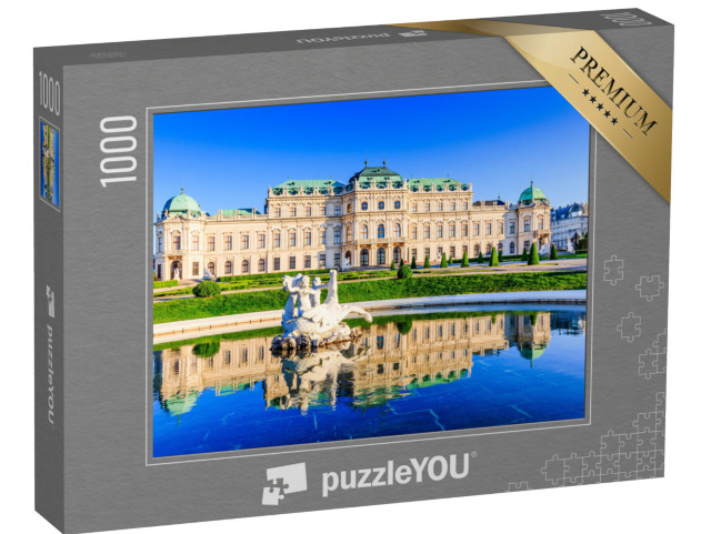 puzzle 1000 dílků „Horní palác Belvedere s vodní fontánou, Vídeň, Rakousko“