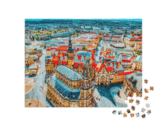 puzzle 1000 dílků „Centrum Starého města Drážďan, Sasko, Německo“