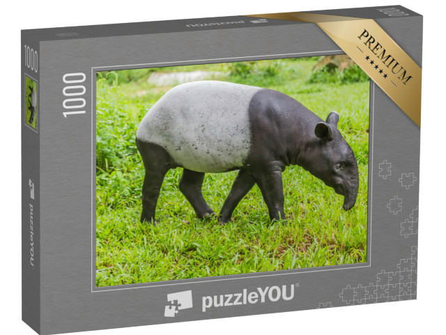 puzzle 1000 dílků „Tapír, který se živí velkými rostlinami“