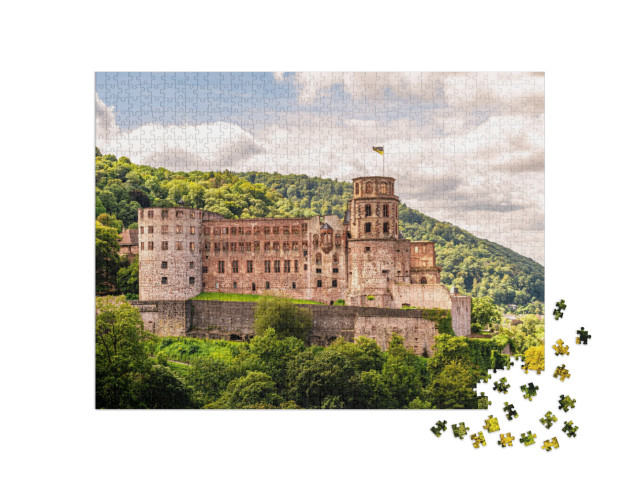 puzzle 1000 dílků „Majestátní hrad Heidelberg“