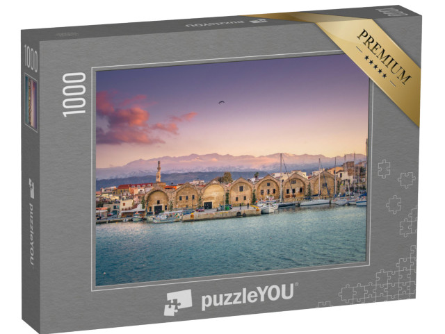 puzzle 1000 dílků „Panorama krásného starého přístavu v Chanii, Kréta, Řecko“