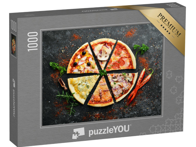 puzzle 1000 dílků „Sortiment plátků pizzy“