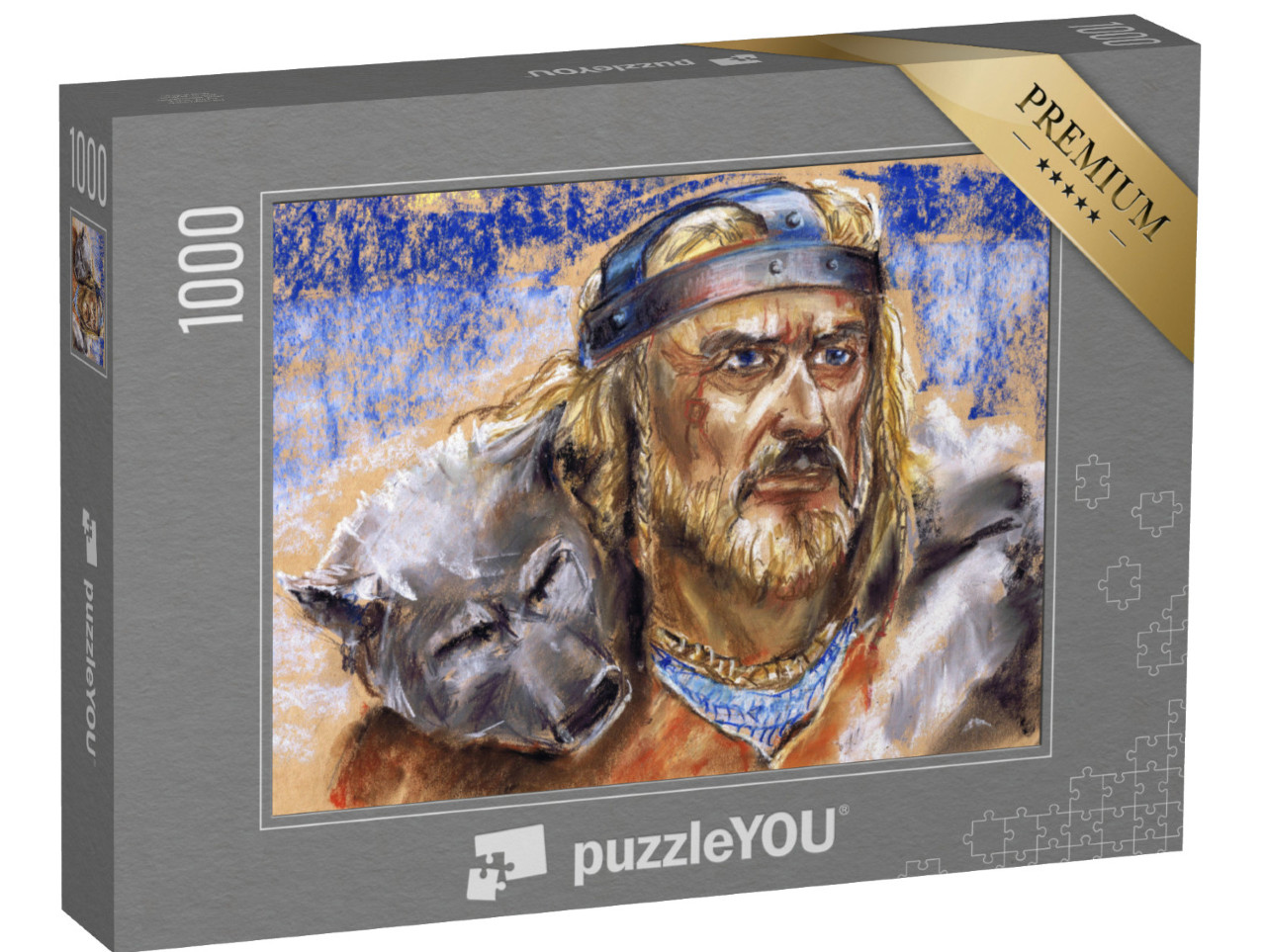 puzzle 1000 dílků „Ilustrace: Polobůh válečník Vikingů“