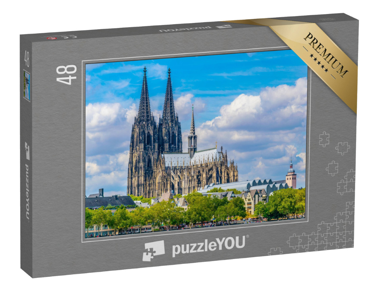 puzzle 48 dílků „Velkolepá katedrála v Kolíně nad Rýnem, Německo“
