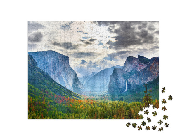 puzzle 1000 dílků „Působivá přírodní podívaná v Yosemitském národním parku, USA“