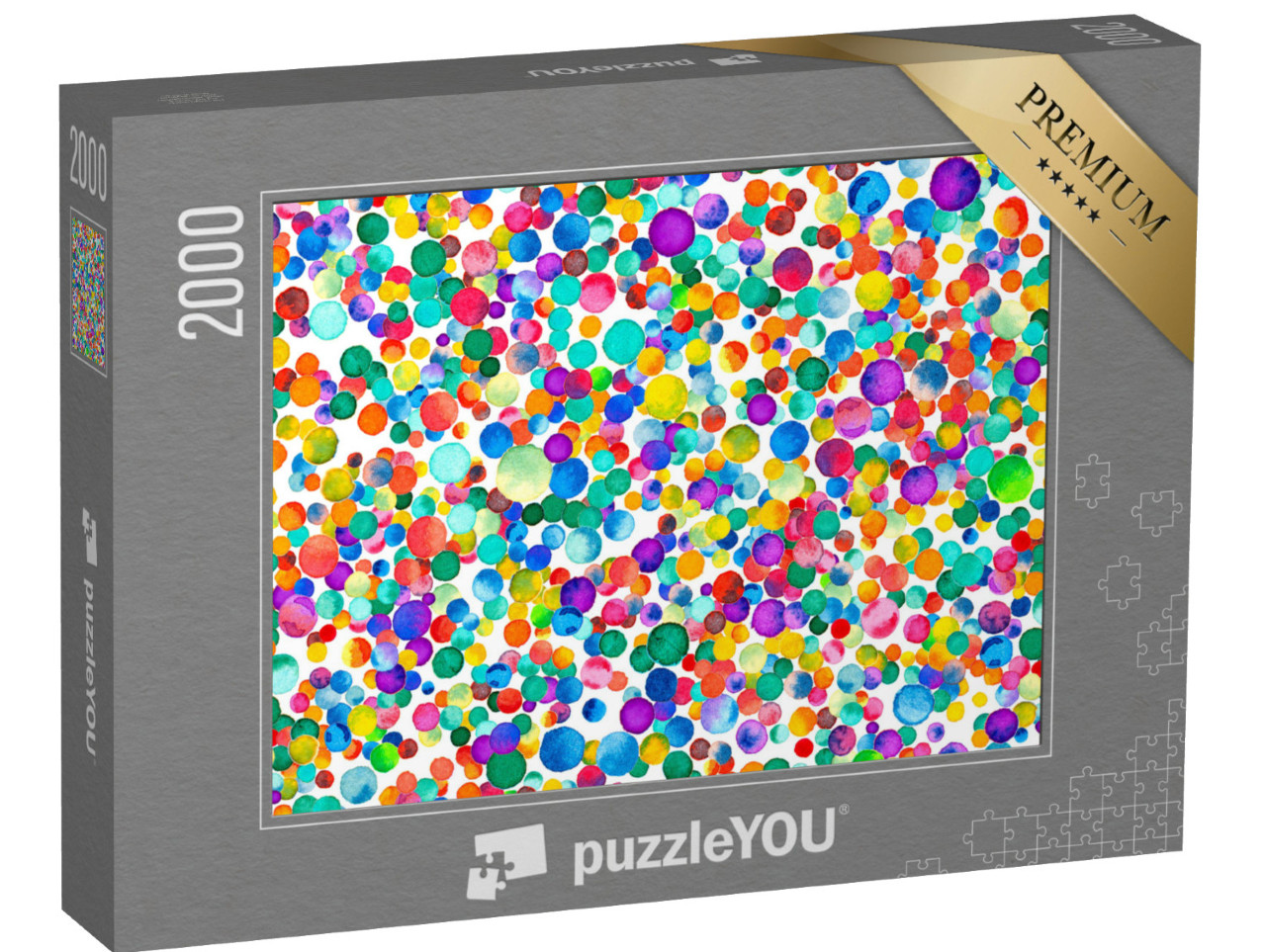 puzzle 2000 dílků „Akvarelová malba: Barevné konfety“