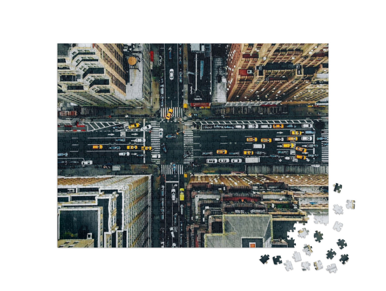 puzzle 1000 dílků „Letecký pohled na centrum New Yorku, USA“