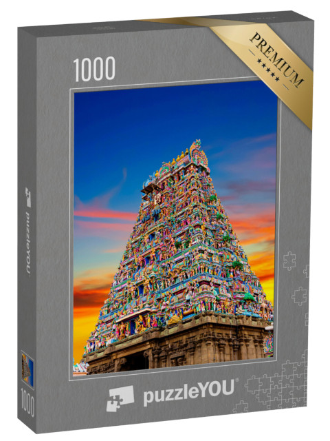 puzzle 1000 dílků „Pohled na barevnou Gopuru, Tamilnádu, jižní Indie“