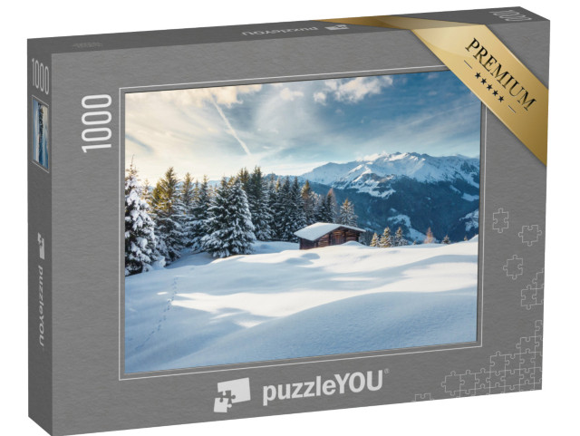 puzzle 1000 dílků „Horská chata v zimní říši divů“