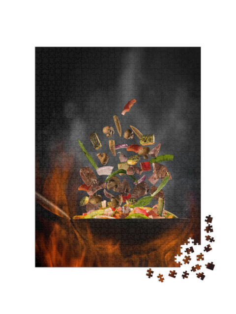 puzzle 1000 dílků „Wok s hovězí svíčkovou“