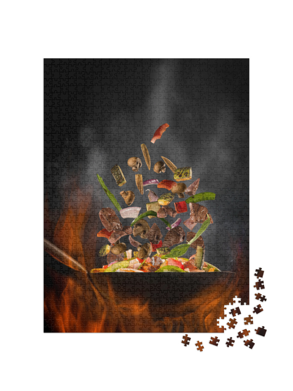 puzzle 1000 dílků „Wok s hovězí svíčkovou“