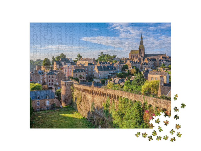 puzzle 1000 dílků „Historické opevněné centrum města Dinan, Bretaň, Francie“