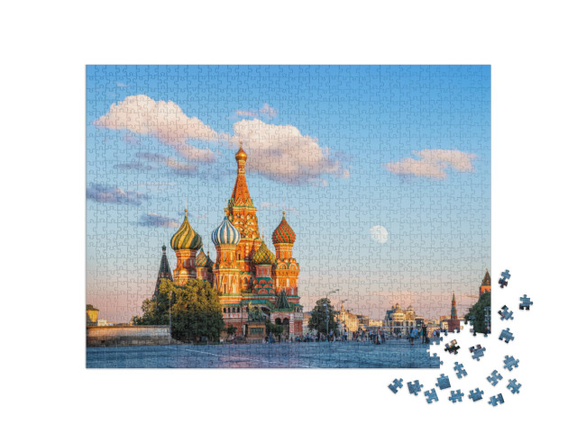 puzzle 1000 dílků „Chrám Vasila Blaženého na Rudém náměstí v Moskvě“