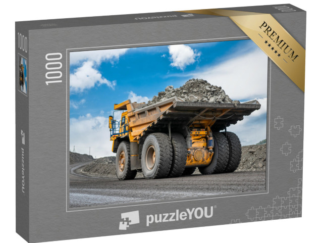puzzle 1000 dílků „Přeprava horniny pomocí sklápěčů“