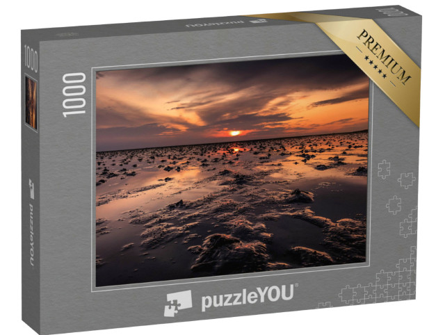 puzzle 1000 dílků „Krásný západ slunce nad Waddenským mořem, Büsum, Německo“