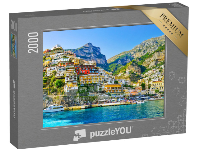 puzzle 2000 dílků „Pohled na vesnici Positano na pobřeží Amalfi, Itálie“