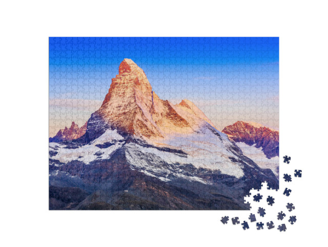 puzzle 1000 dílků „Severní stěna Matterhornu při východu slunce, Zermatt, Švýcarsko“