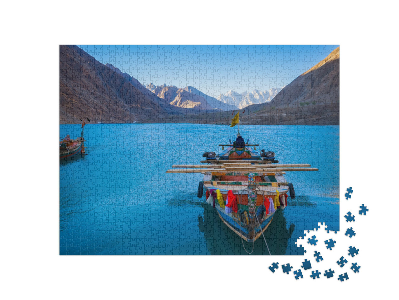 puzzle 1000 dílků „Jezero Attábád na severu Pákistánu“