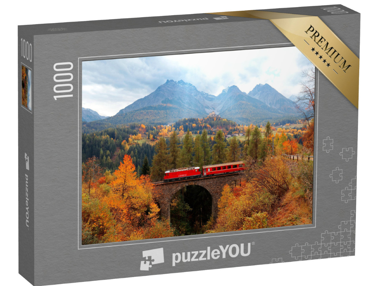 puzzle 1000 dílků „Vlak Rhétské dráhy“