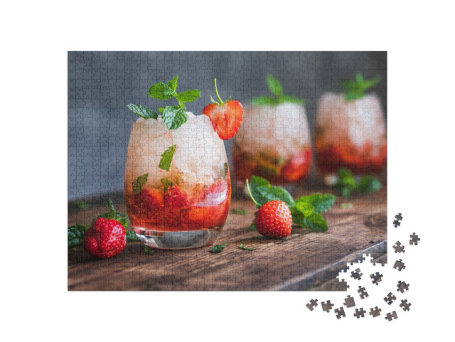 puzzle 1000 dílků „Mojito s jahodami a mátou“