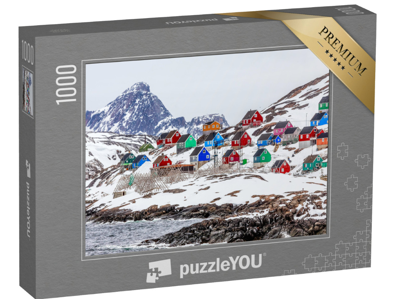 puzzle 1000 dílků „Vesnice Kangamiut, Grónsko, polovina roku 2015“