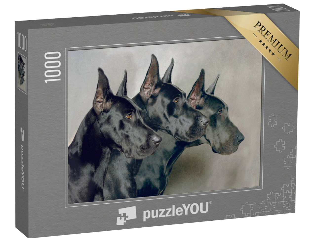 puzzle 1000 dílků „Tři generace německých dog“