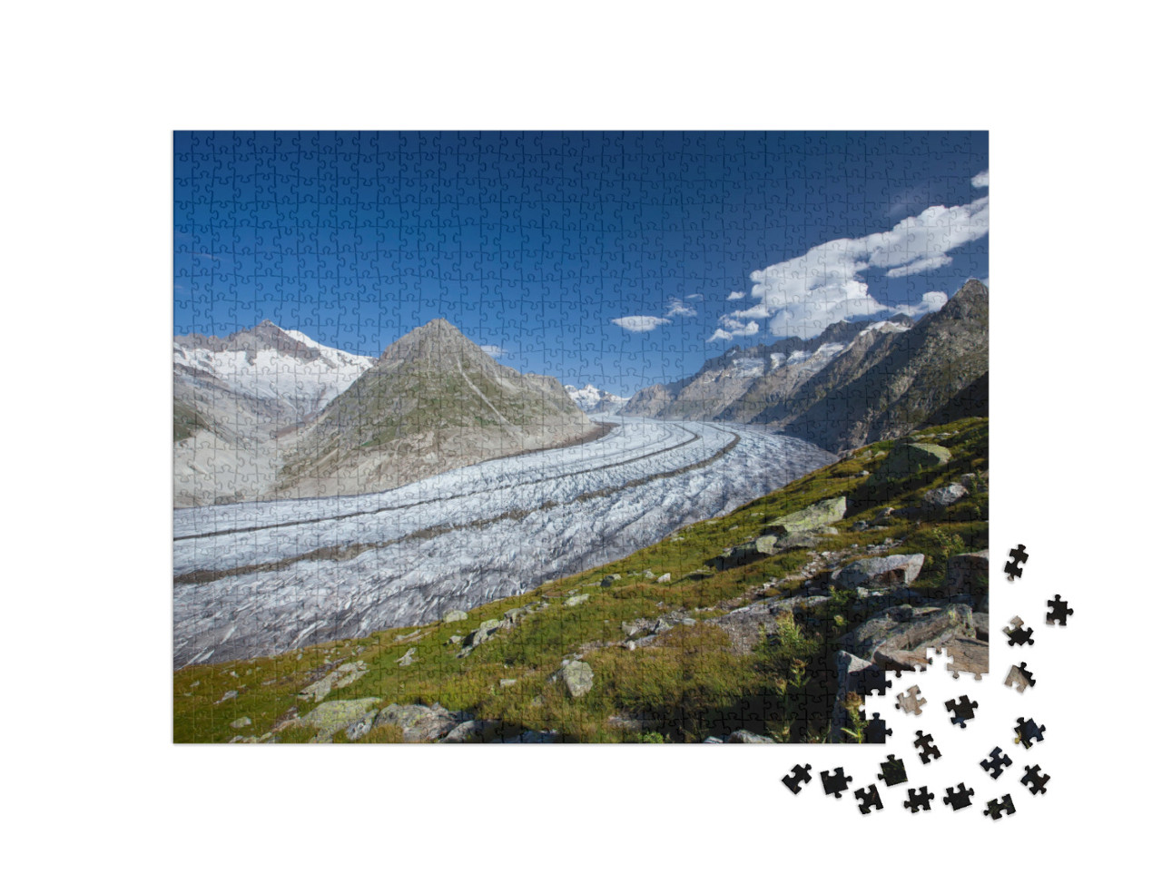 puzzle 1000 dílků „Švýcarský ledovec Aletsch“