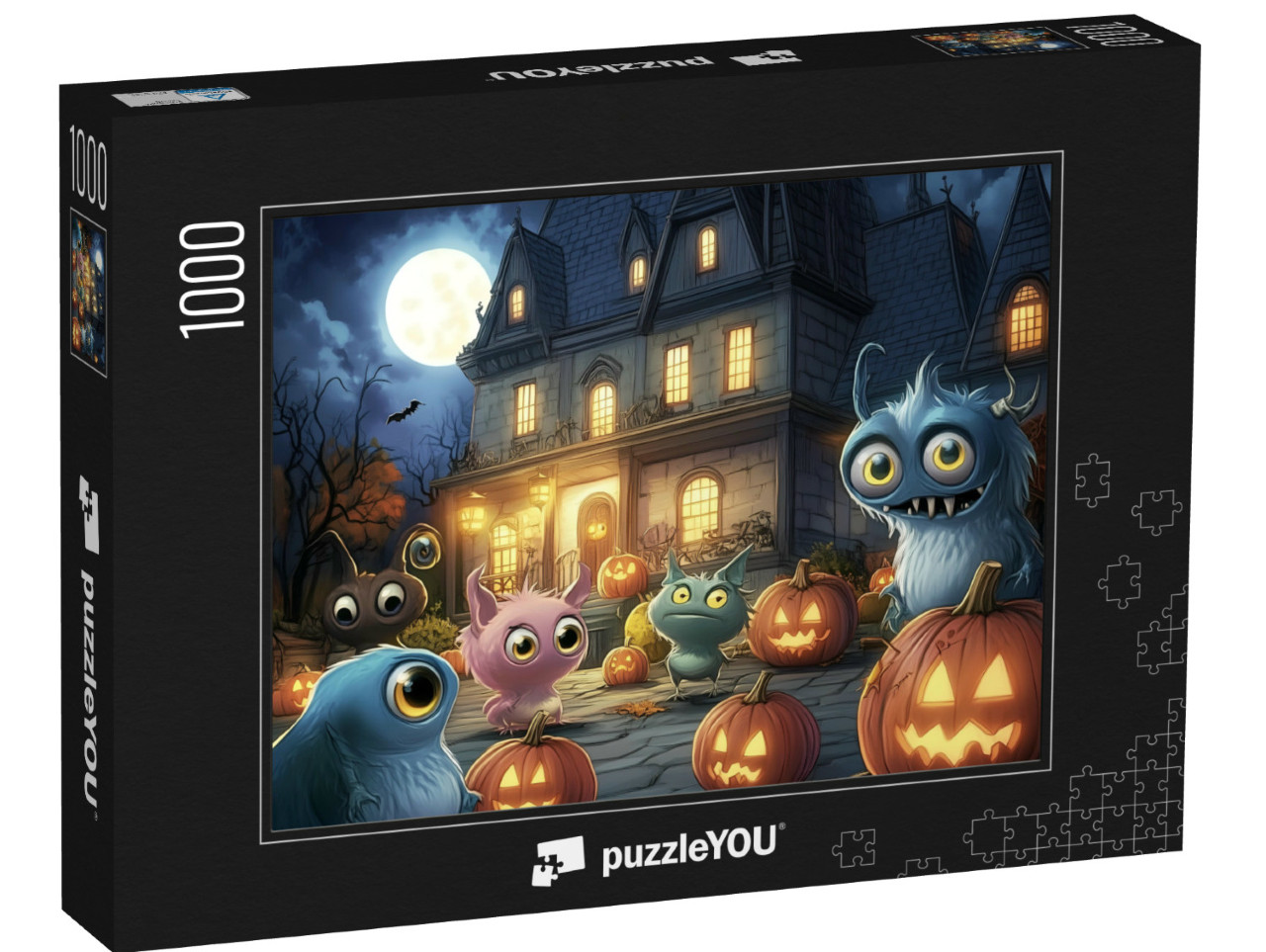 puzzle 1000 dílků „Monstra na Halloween“