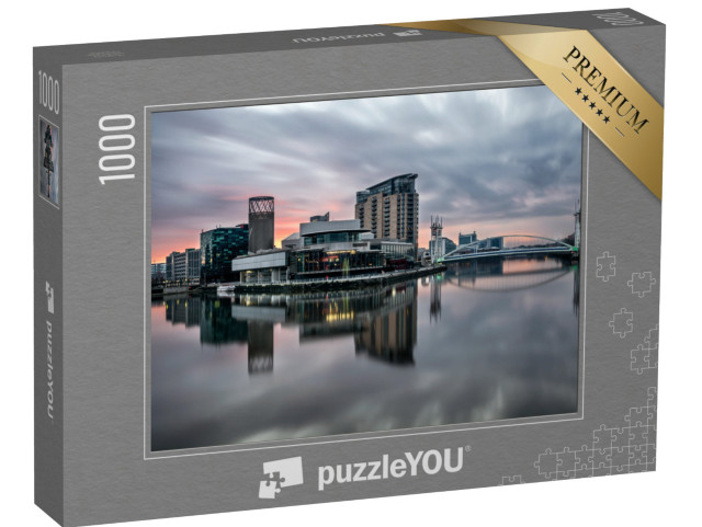 puzzle 1000 dílků „Klidné ráno nad Salford Quays, Manchester“