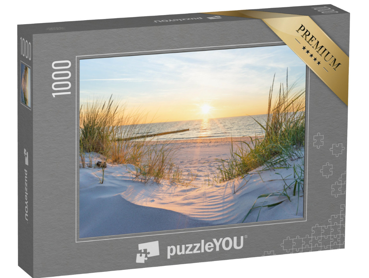 puzzle 1000 dílků „Západ slunce na pláži Baltského moře“