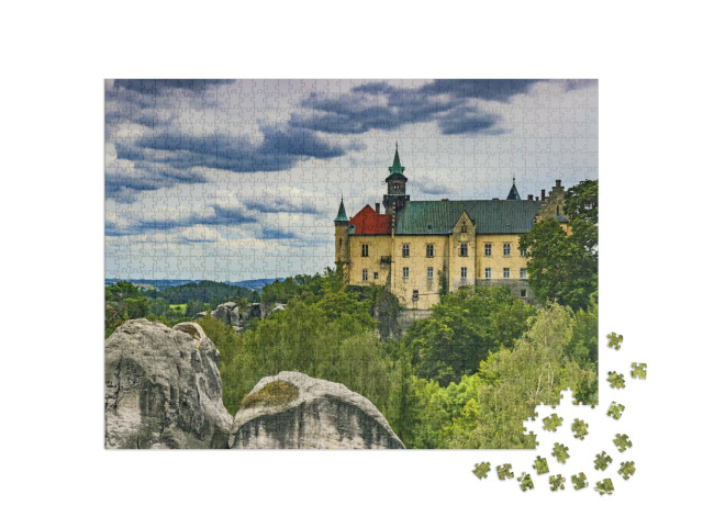 puzzle 1000 dílků „Zámek Hrubá Skála, Český ráj, Česká republika“