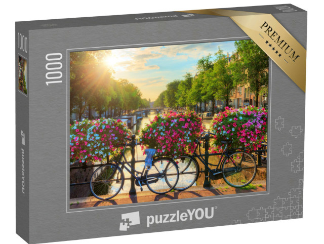 puzzle 1000 dílků „Kanály v Amsterdamu, Holandsko“