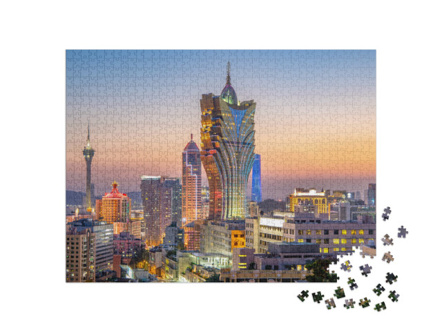 puzzle 1000 dílků „Noční panorama Macaa“