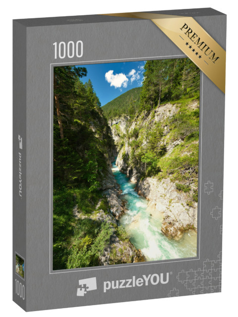 puzzle 1000 dílků „Úchvatná soutěska Gleirschklamm v pohoří Karwendel, Rakousko“