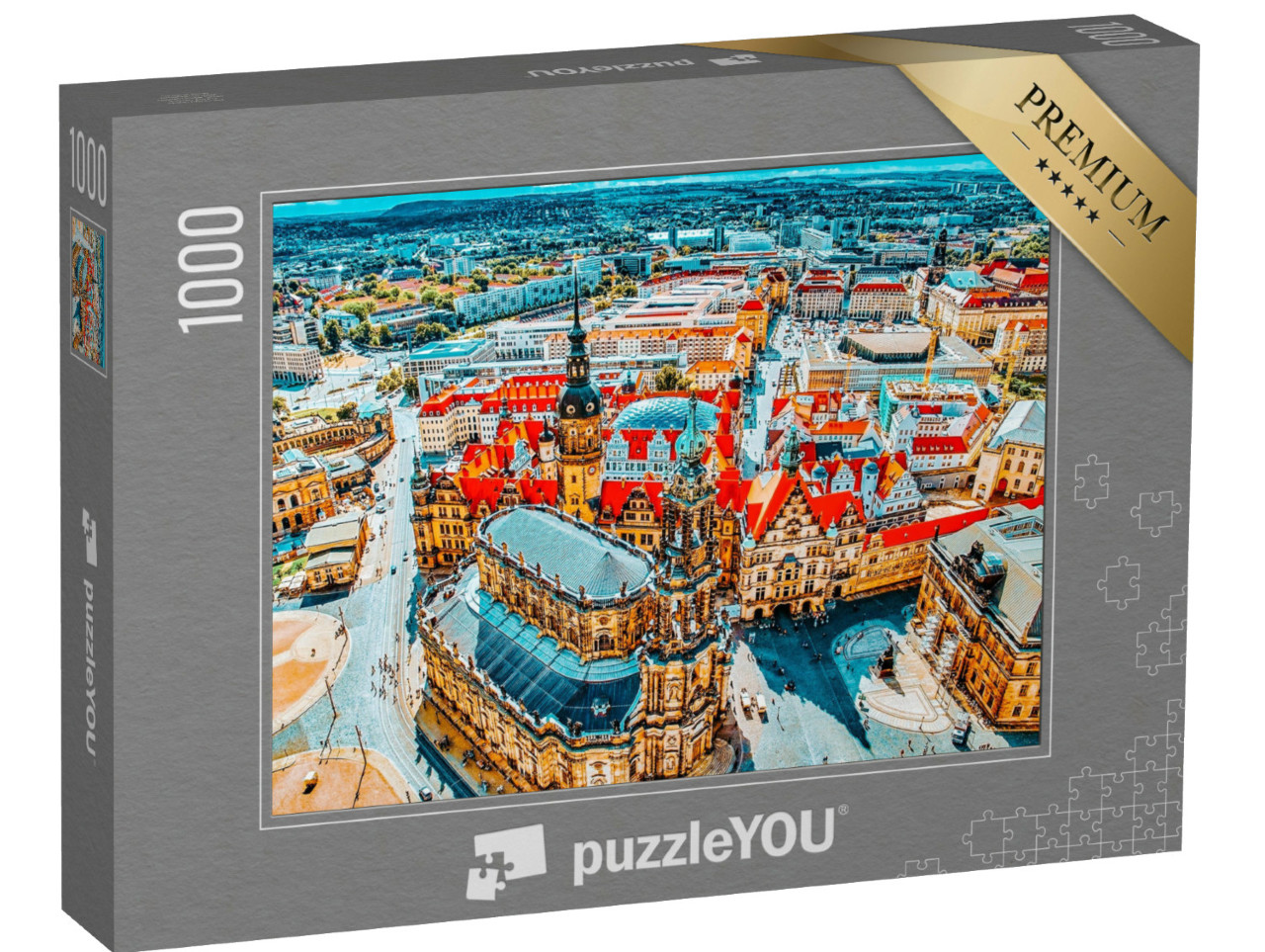 puzzle 1000 dílků „Centrum Starého města Drážďan, Sasko, Německo“