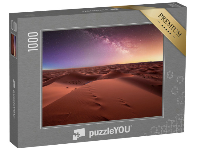 puzzle 1000 dílků „Mléčná dráha a duny Erg Chebbi na Sahaře, Maroko“