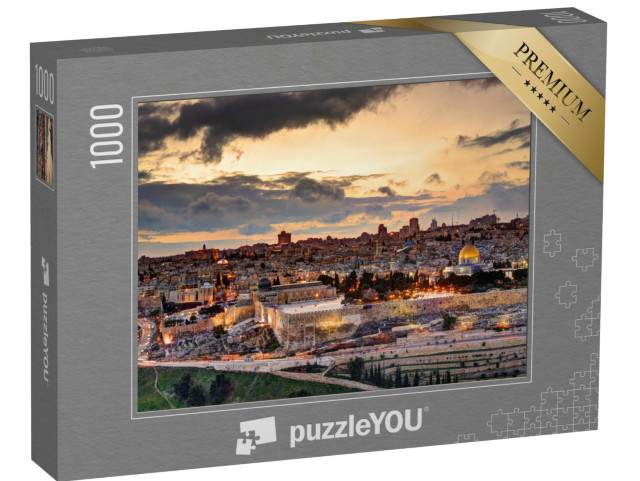 puzzle 1000 dílků „Jeruzalém: Klidná večerní atmosféra nad Starým městem“