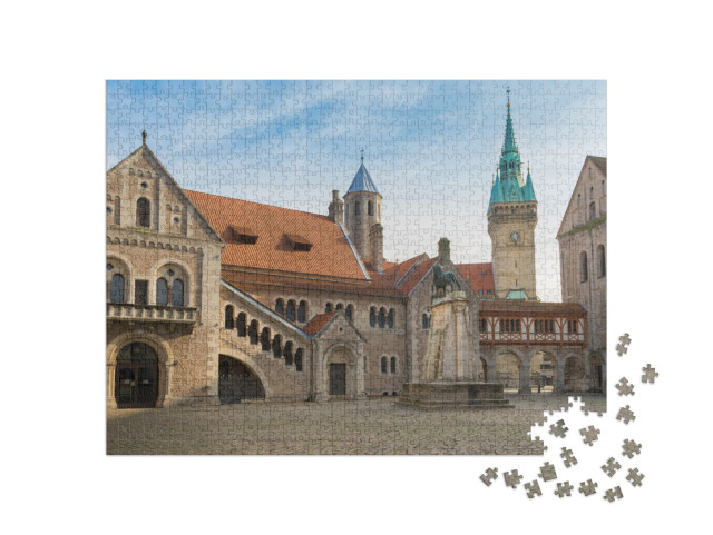puzzle 1000 dílků „Náměstí Burgplatz s Brunšvickým lvem“