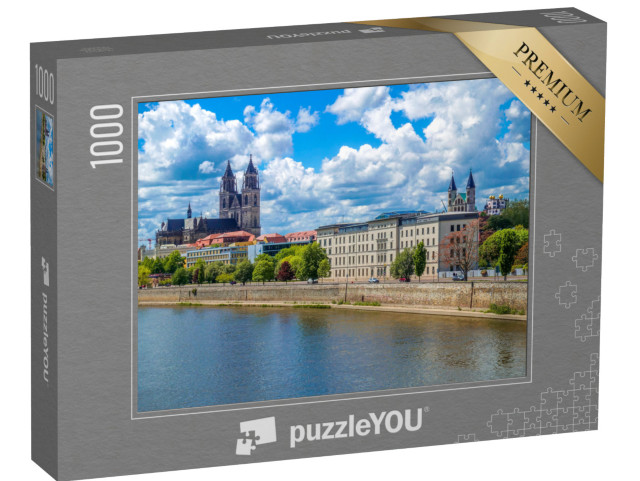 puzzle 1000 dílků „Pohled na Magdeburg, hlavní město Saska-Anhaltska, Německo“