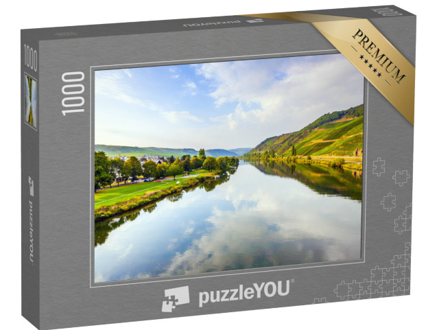 puzzle 1000 dílků „Vinice na kopcích na romantických březích Mosely“