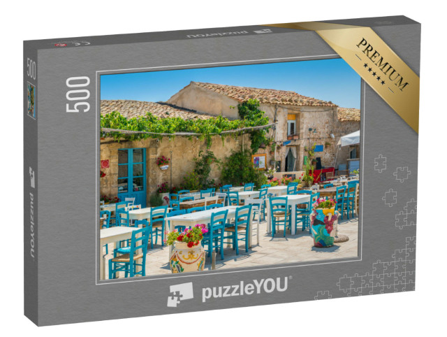 puzzle 500 dílků „Okouzlující scéna z vesnice Marzamemi na Sicílii, Itálie“