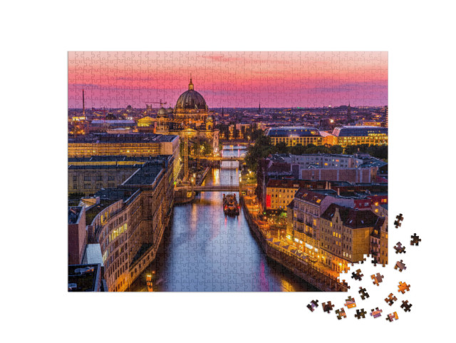 puzzle 1000 dílků „Berlín pod rozpálenou večerní oblohou“