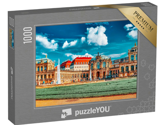 puzzle 1000 dílků „Panoramatický pohled na královský palác Zwinger v Drážďanech, Německo“