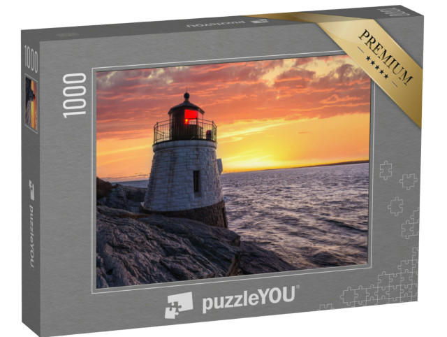 puzzle 1000 dílků „Oranžový maják při západu slunce“